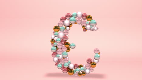 Number-6-made-of-beads,-glass-balls,-pastel-pearls,-crystal-jewels-and-gold